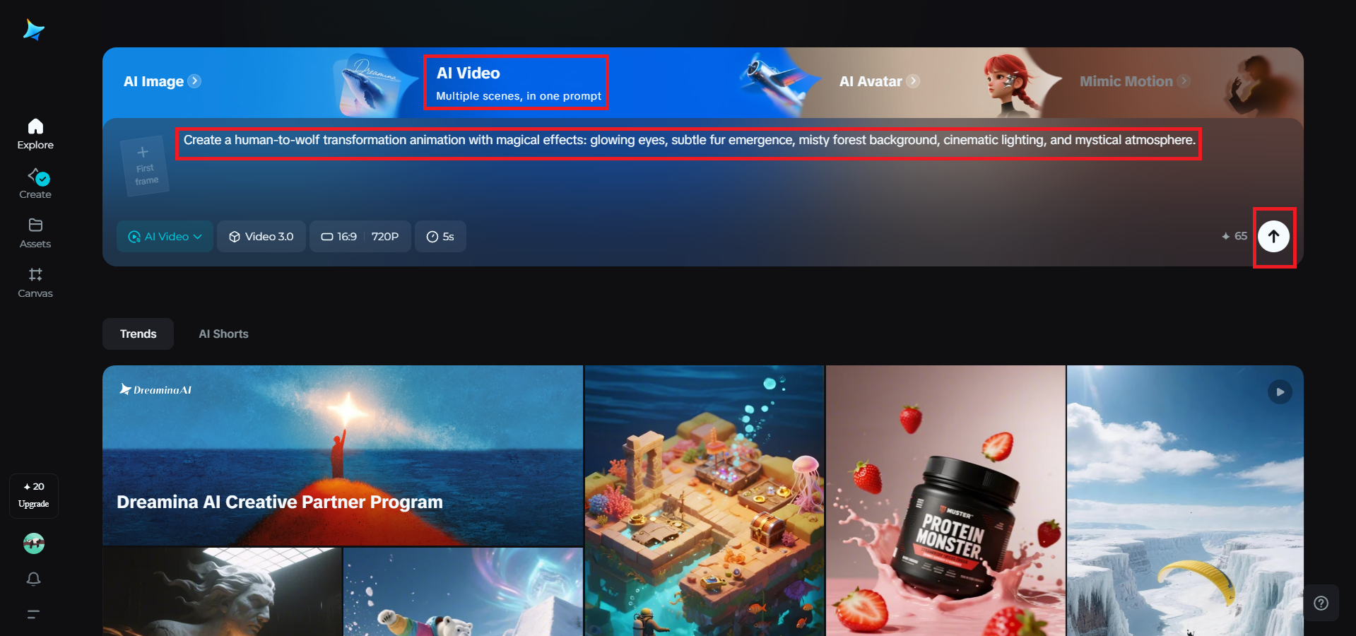 Fitur pembuat video dari teks di Dreamina