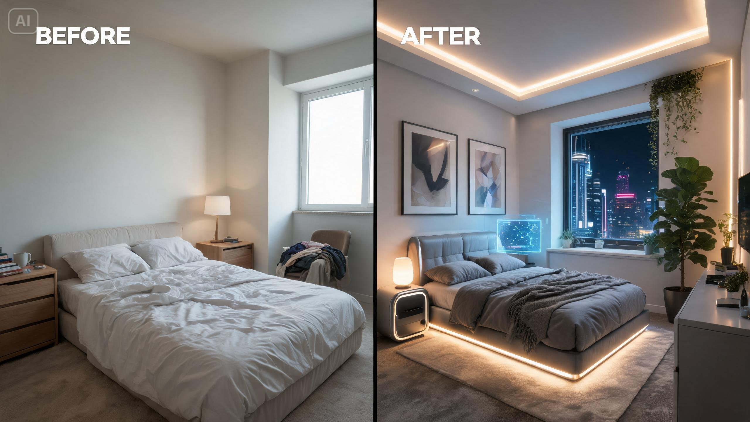 Before and after transformations