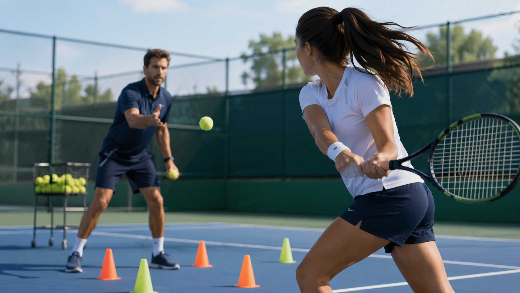 Dreamina Tennis AI fordert Prompt Beispiel 3: Clay Court Action-Szene