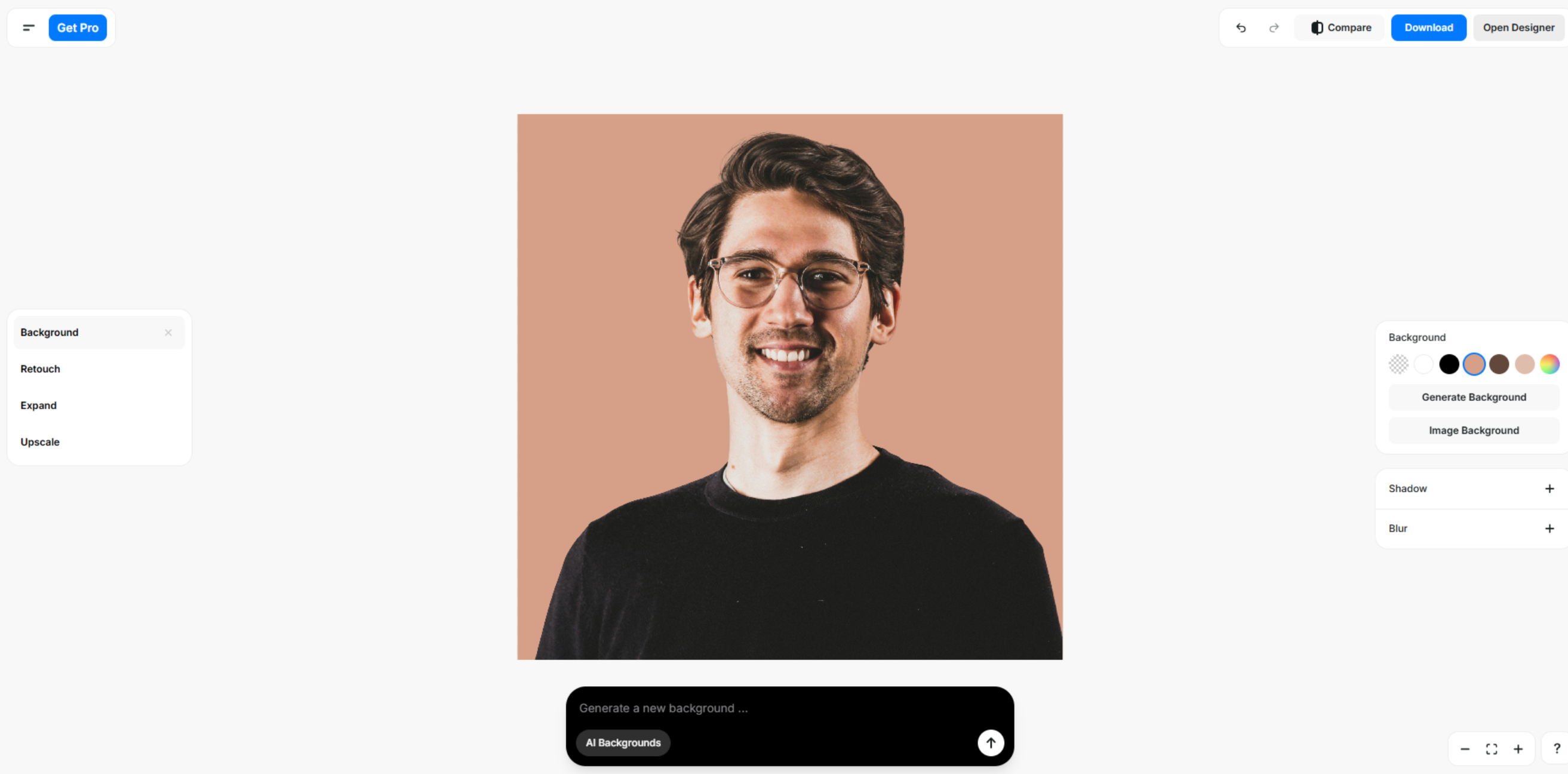 Schnittstelle von Pixelcut - ein effizienter Fotoeditor zum Löschen von Hintergründen