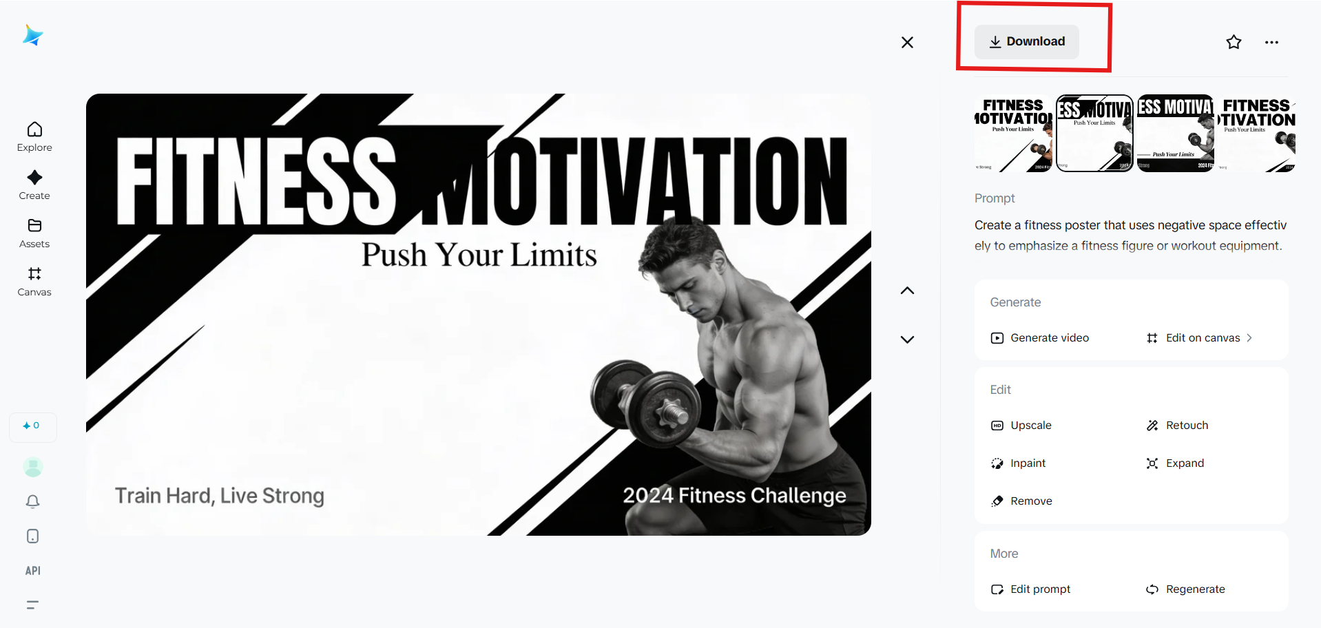 Herunterladen eines hochauflösenden Fitness-Posters von Dreamina