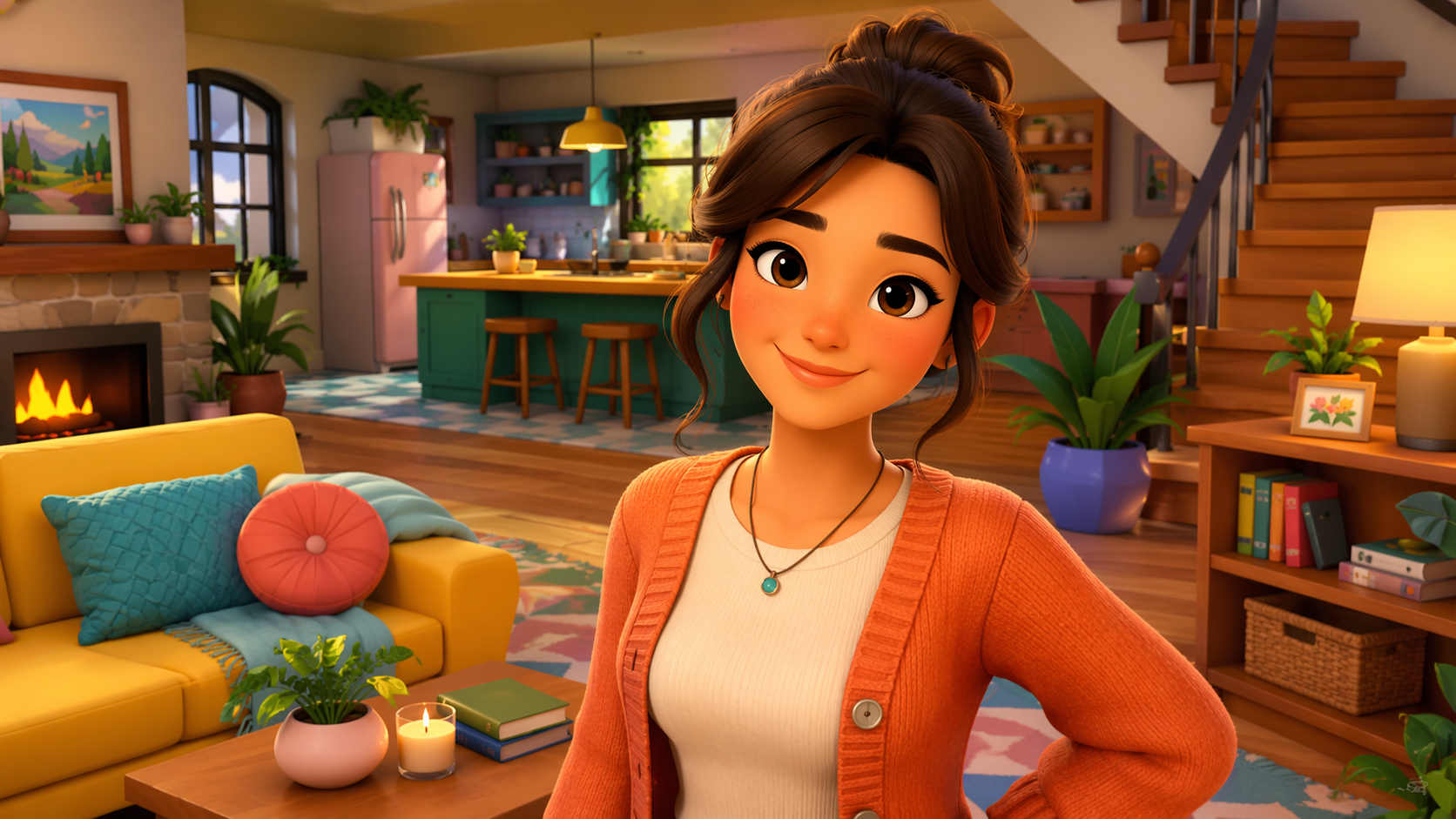 Dreamina Sims filter prompt example 1: Cozy Life Sim Avatar