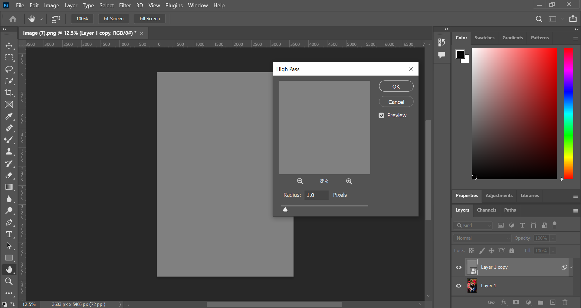 Bild mit Photoshop High Pass Filter schärfen