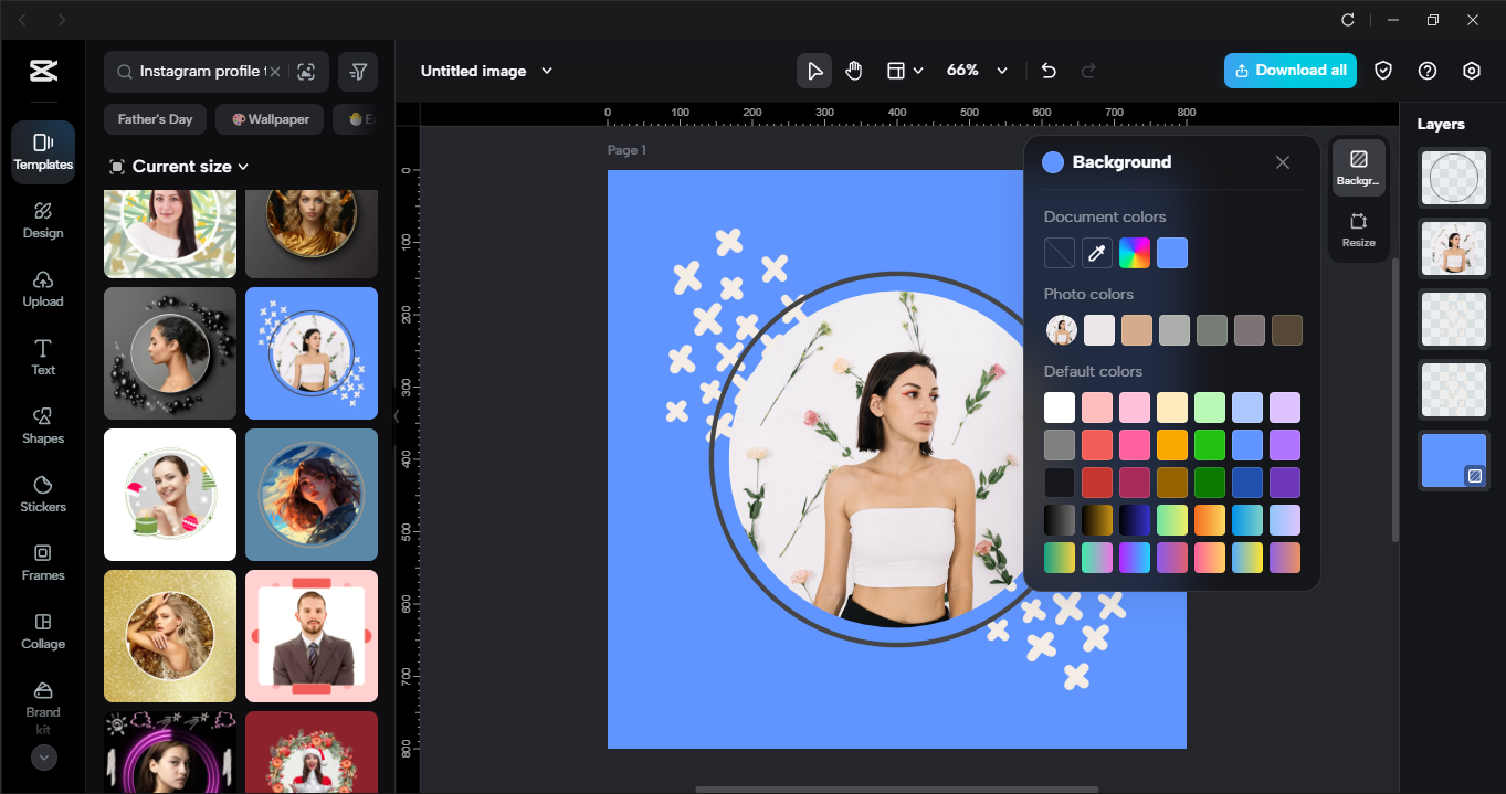 Mengedit antara muka CapCut editor video desktop