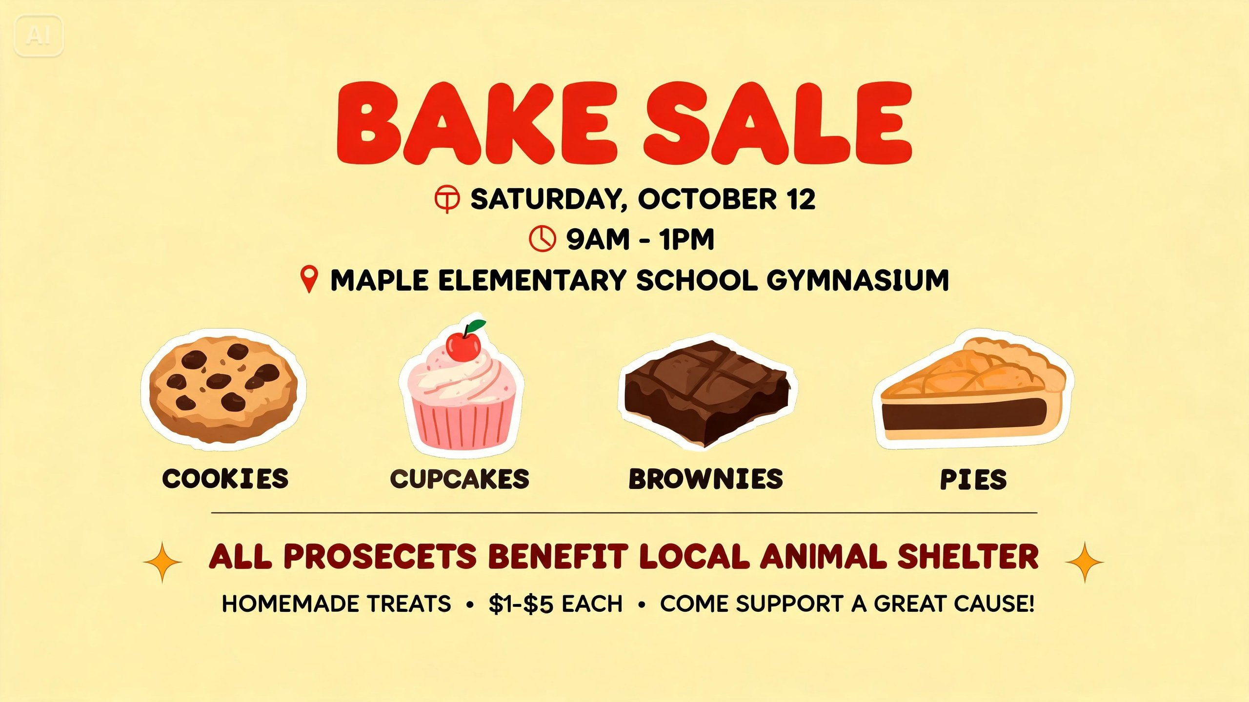 Bake sale poster