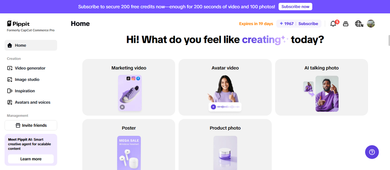 Generador de videos de reseñas con IA de Pippit