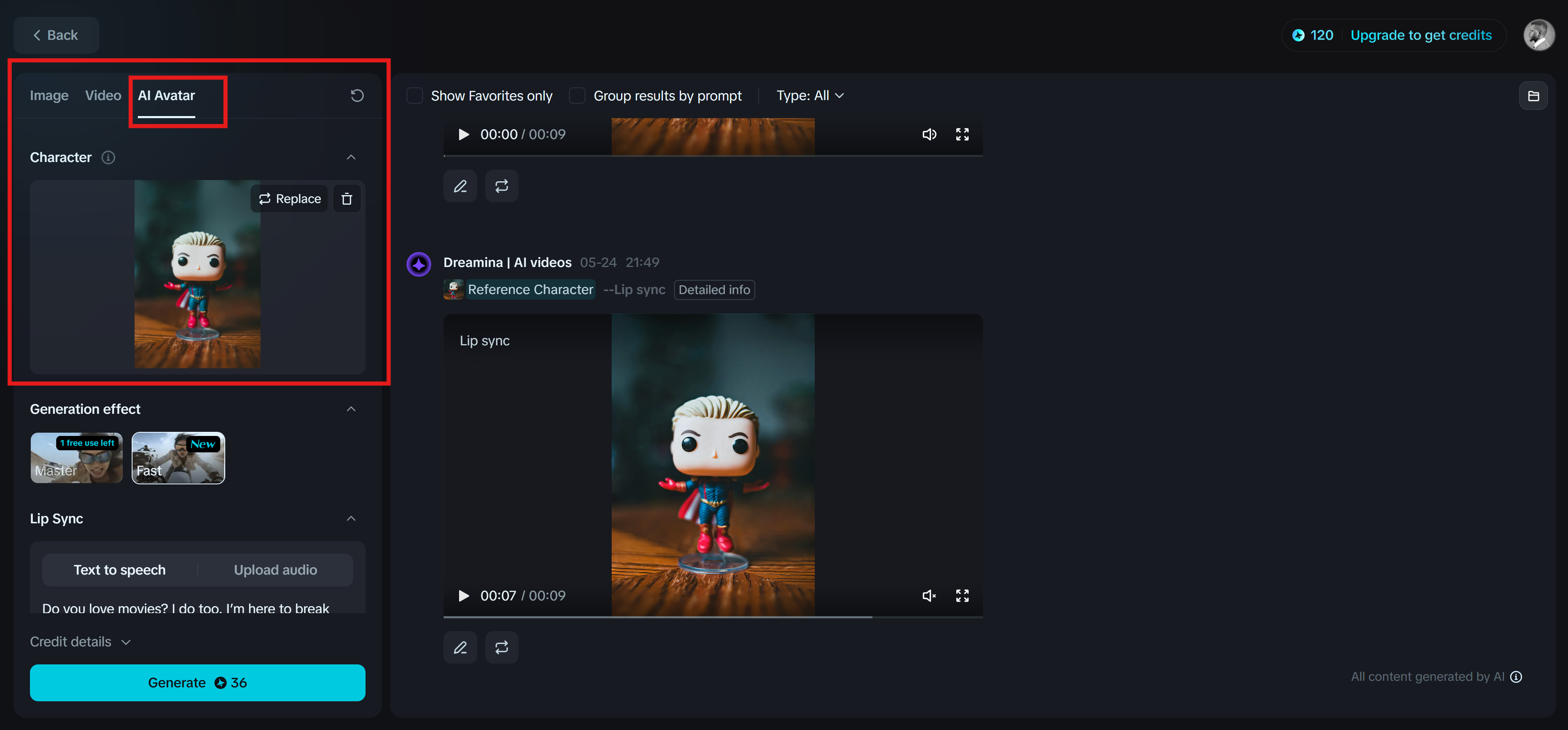 Dreamina: Imagine pentru a vorbi avatar