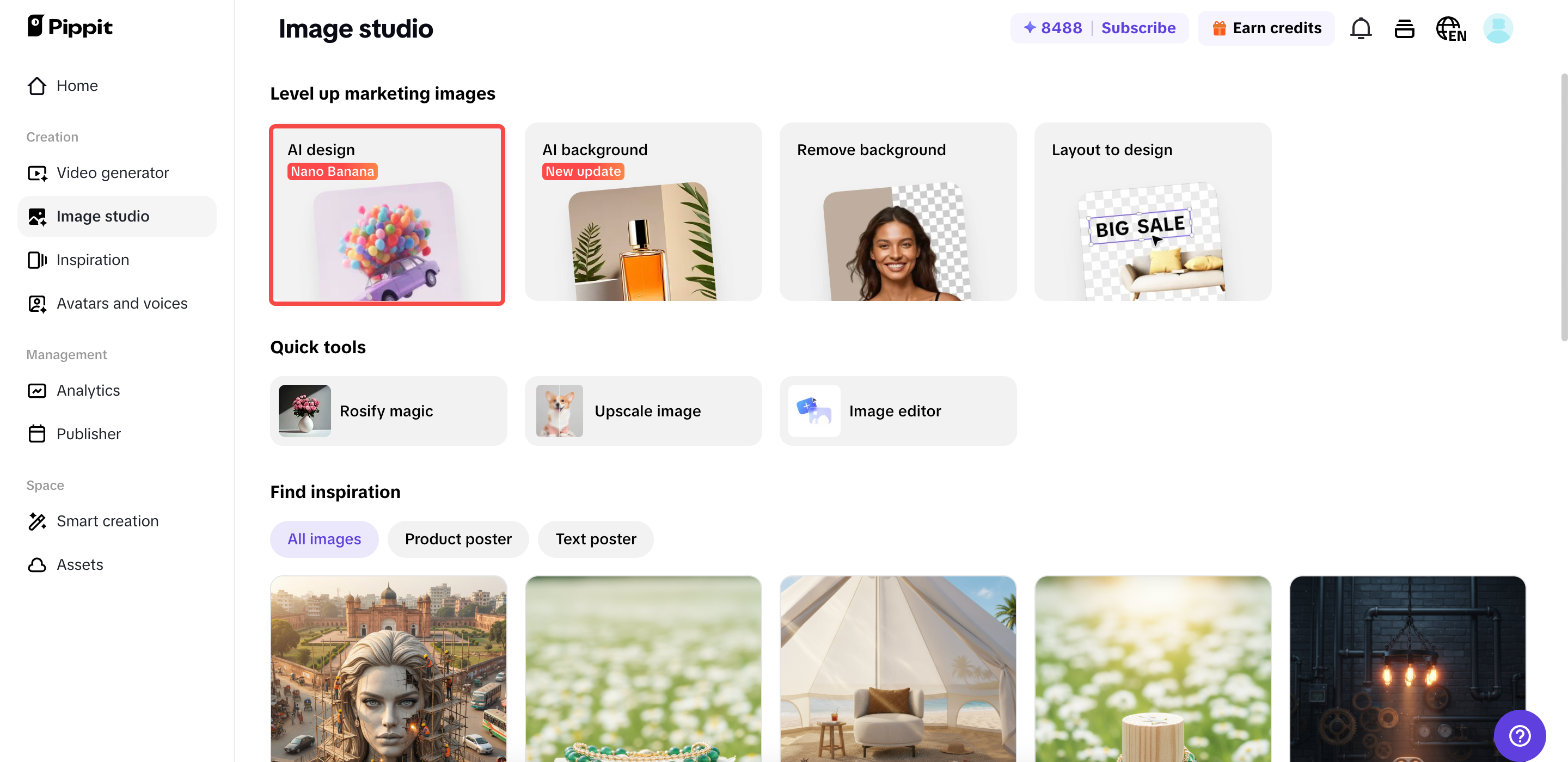 Open the AI design tool