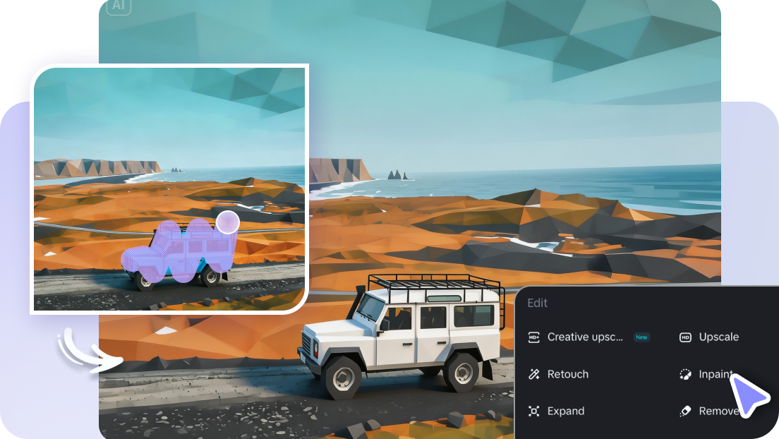 I-edit ang 3D low-poly art gamit ang mga tool ng Dreamina AI