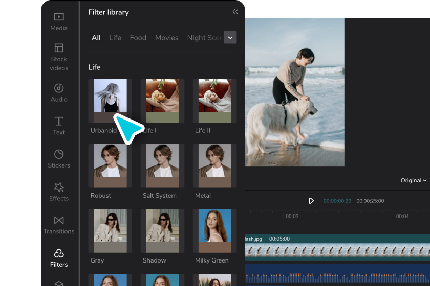 Passo 2: Migliora e personalizza il video vlog con le funzionalità