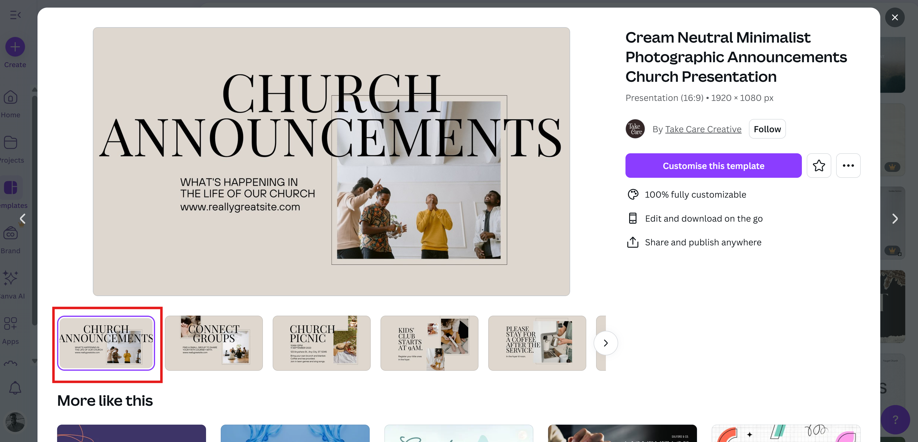 Canva: Kirche Plakatdesign
