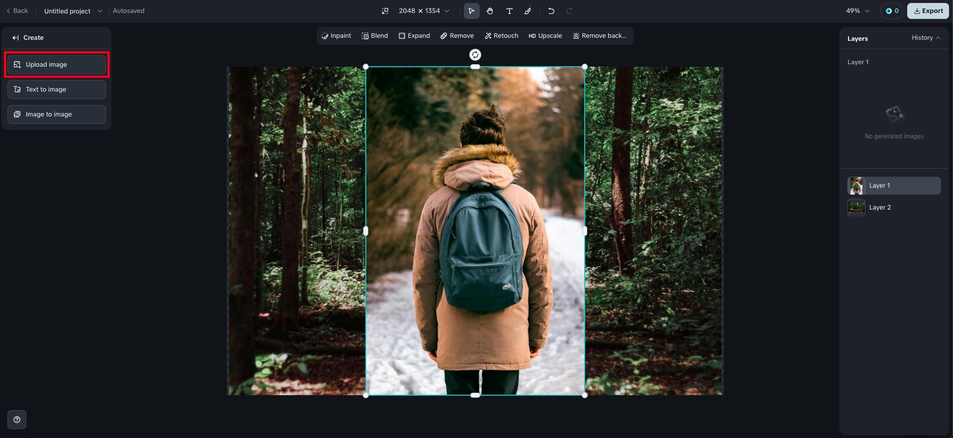 add two pics together with AI