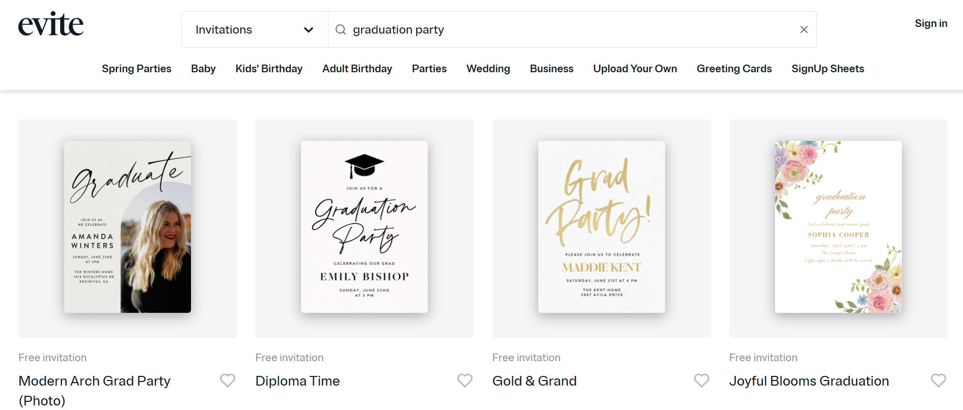 Elija el diseño para crear invitaciones electrónicas de graduación gratuitas