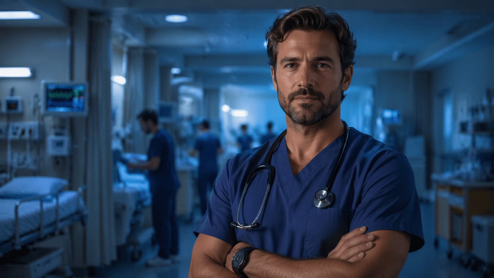 Dreamina doctor filter prompt example 5: Emergency room doctor