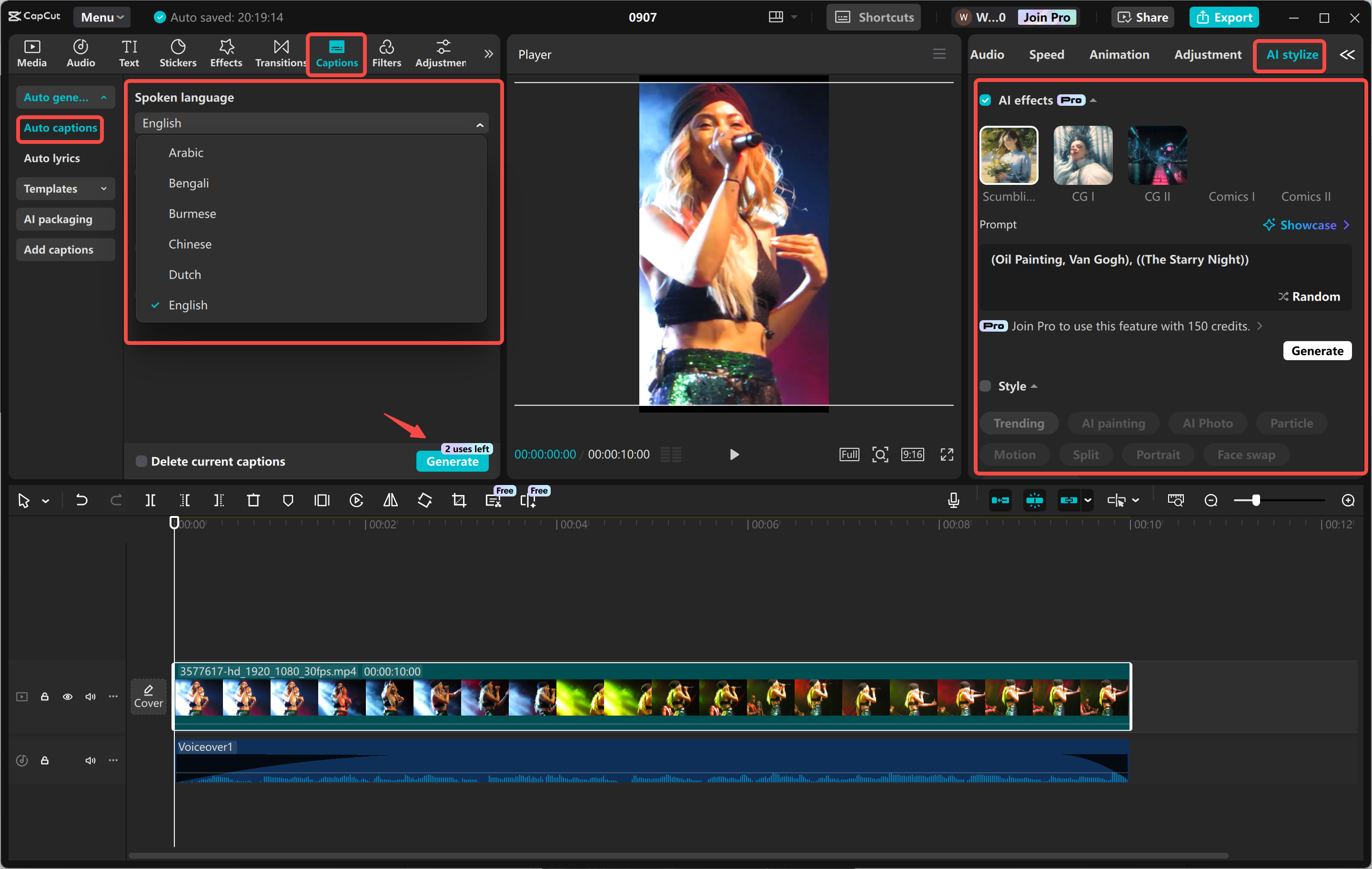 Montage et personnalisation de la vidéo dans l' CapCut éditeur vidéo de bureau