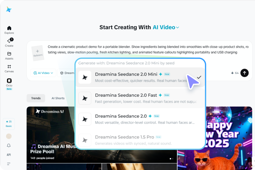 Select model and adjust settings