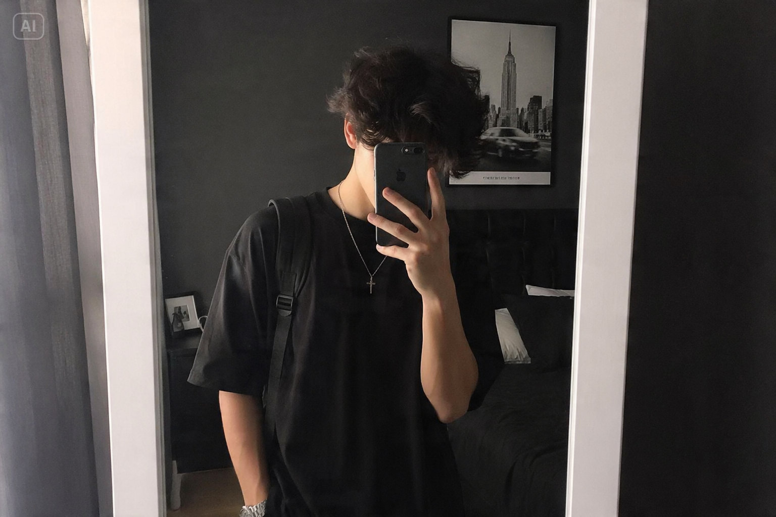 隱藏面鏡自拍男孩