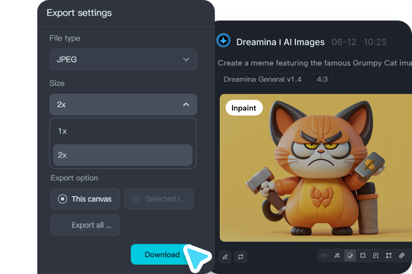 Usando um criador de memes online para baixar um meme
