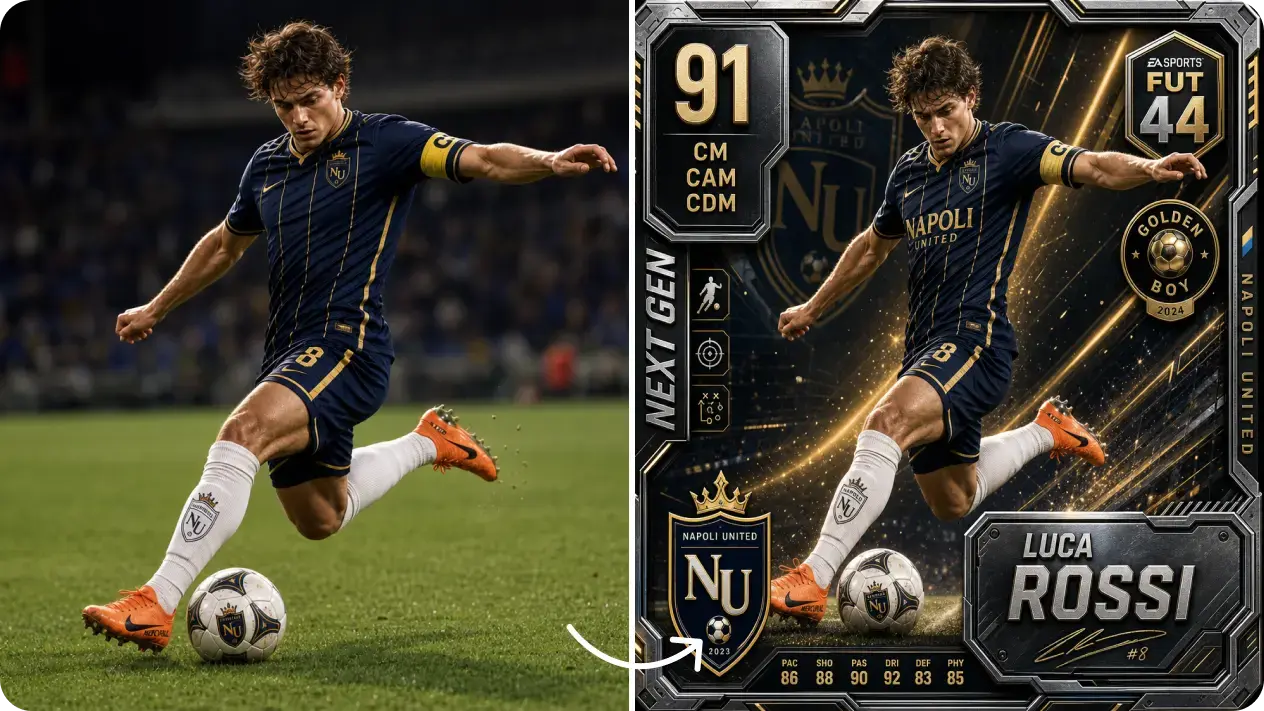 Generate custom FUT cards with image-to-image