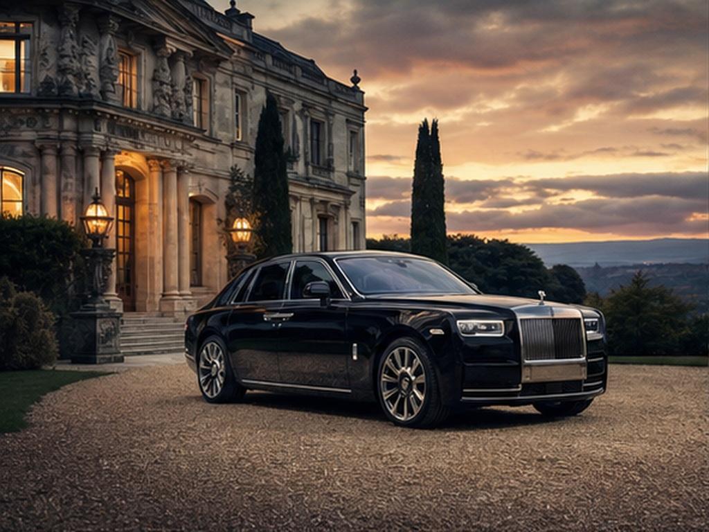 Gemini Rolls-Royce Car Prompts prompt example 1 - Phantom mansion arrival