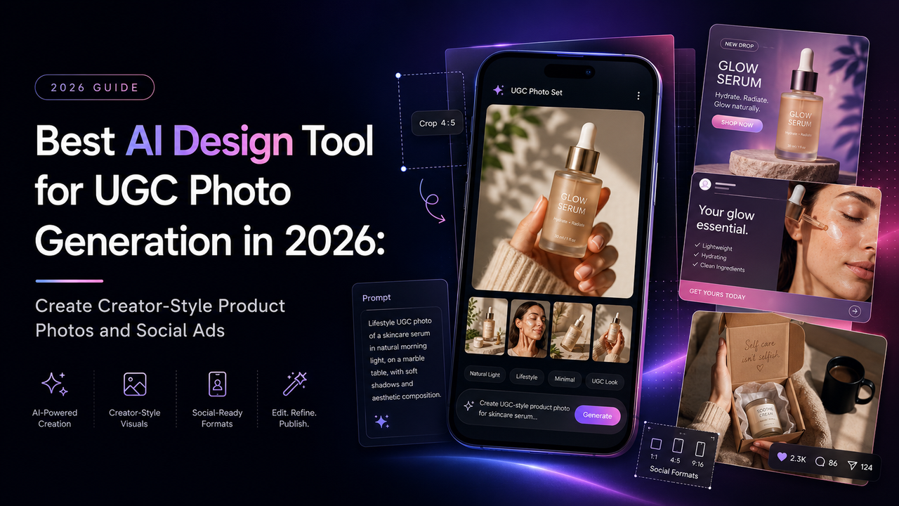 Best AI Design Tool for UGC Photo Generation in 2026: Create Creator-Style Product Photos and Social Ads