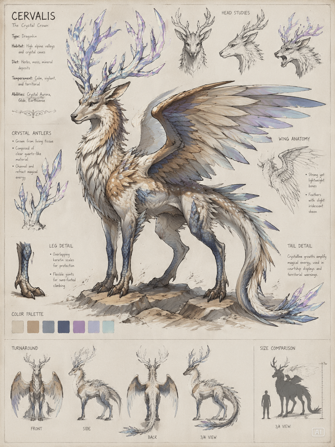 Fantasy creature design drawing prompt generated by Pippit