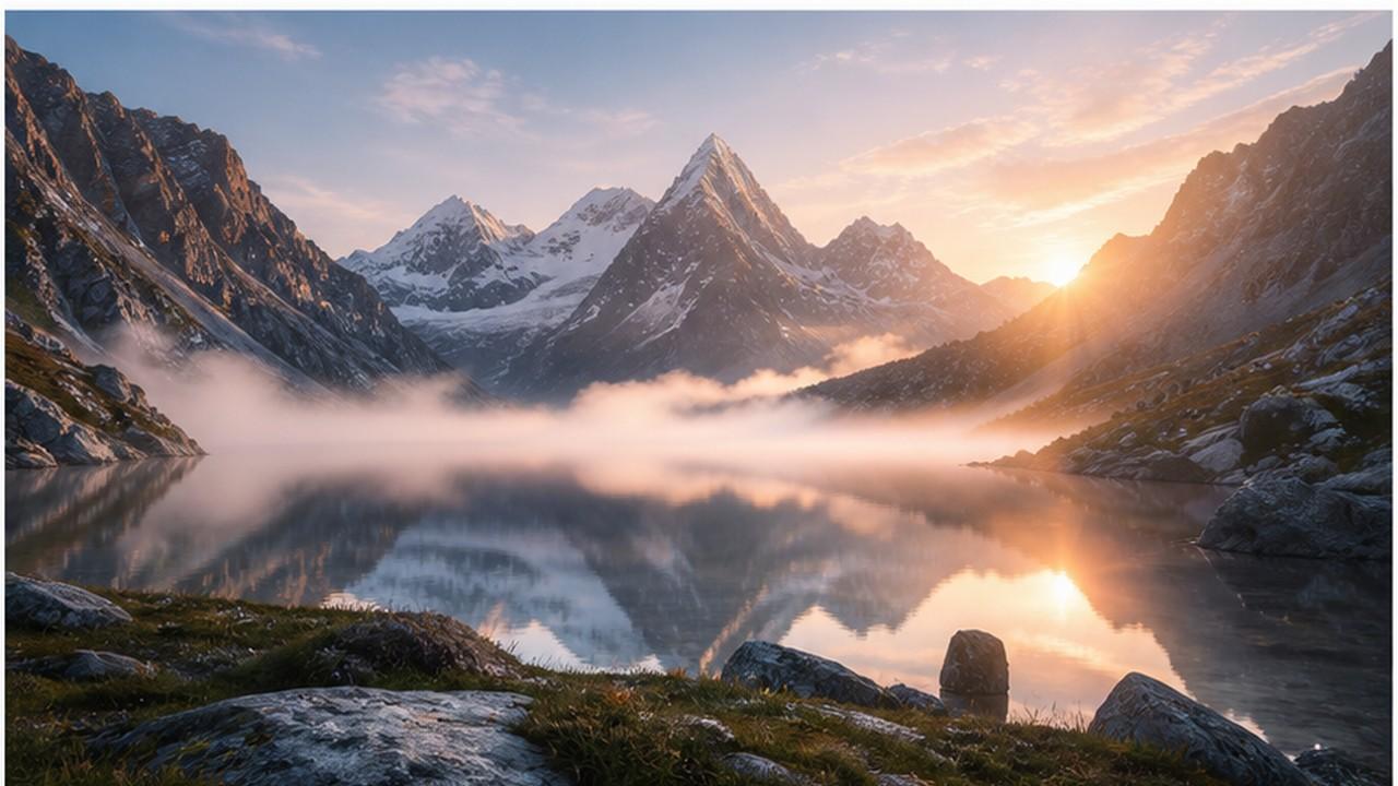 pemandangan gunung sinematik ai video keputusan segera segera 3