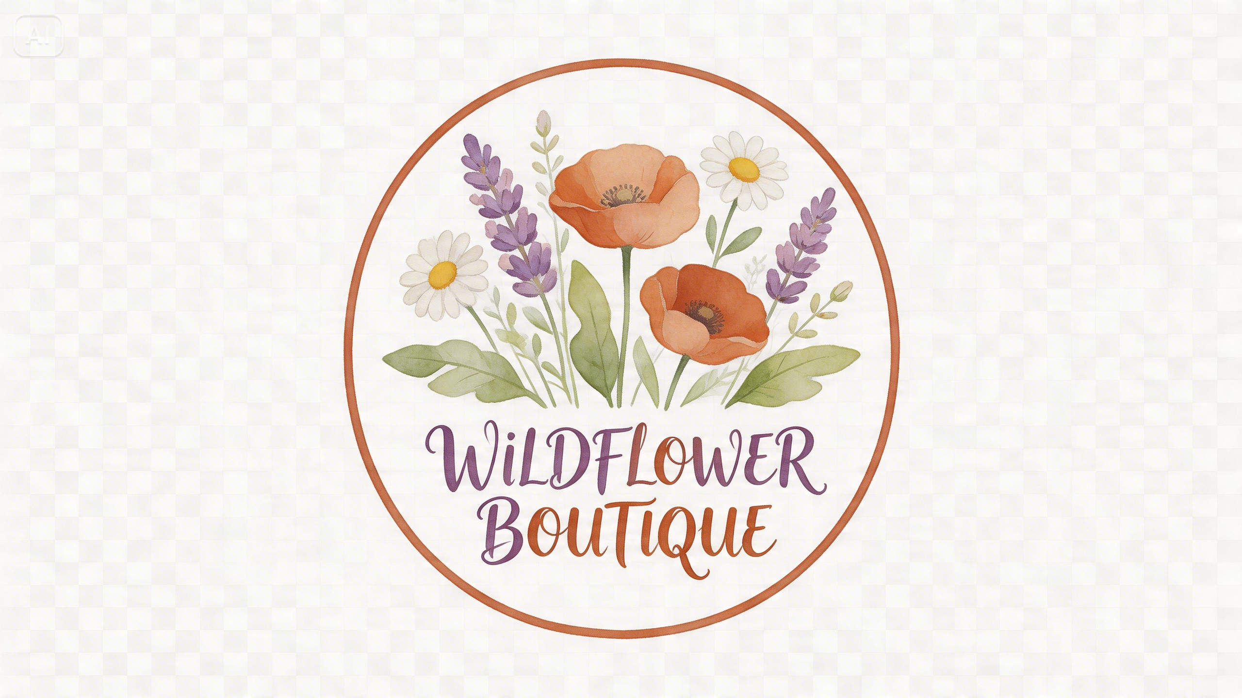 Solicite um emblema de butique de flores silvestres