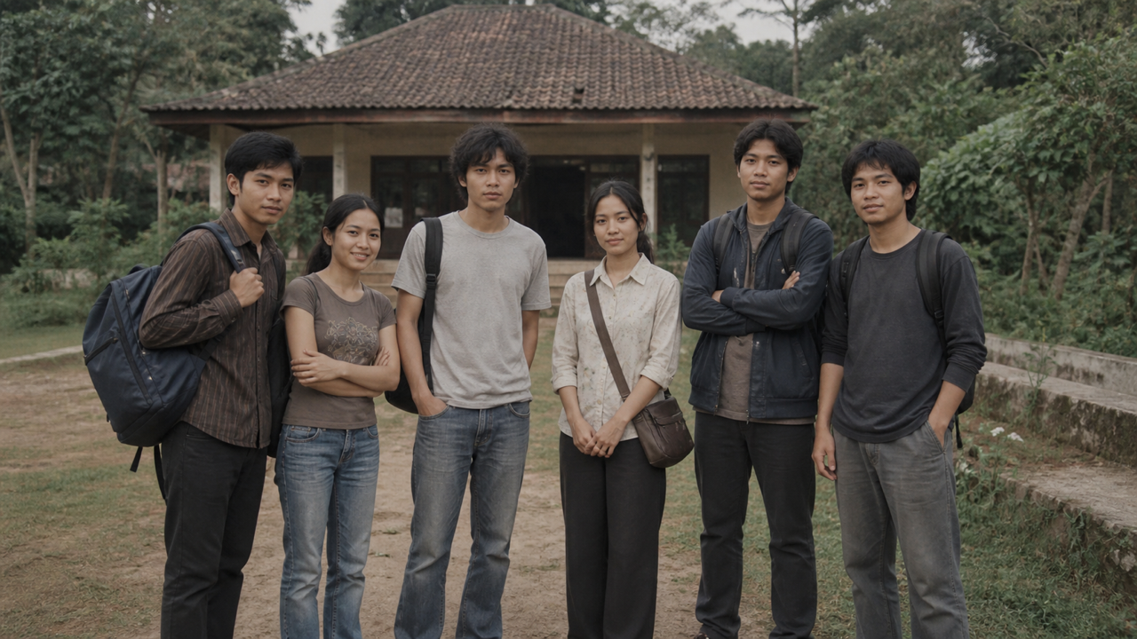 แนวคิดภาพถ่ายจริง kkn desa penari สมมติ: คัดลอกและวางพรอมต์ภาพถ่ายกลุ่มอะนาล็อก