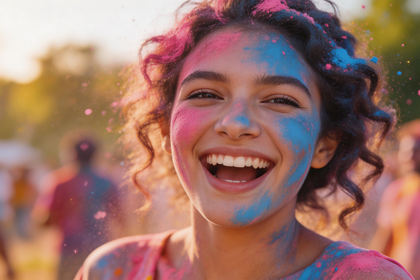 Potret Holi yang Riang