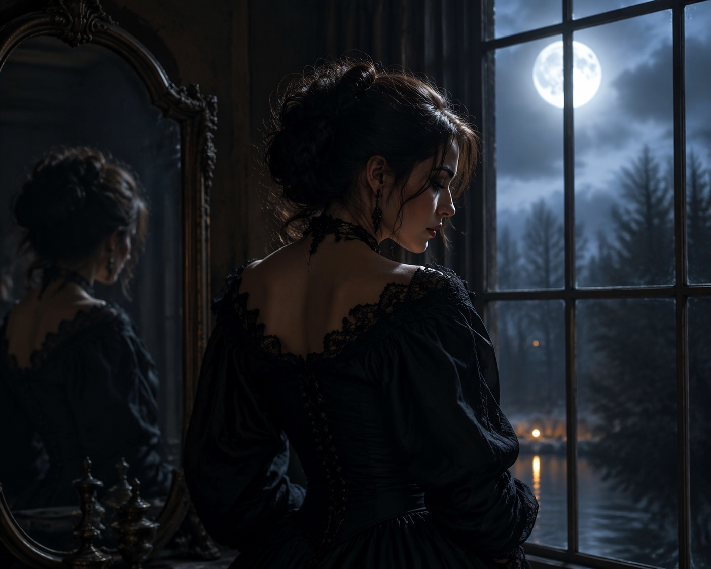 Dreamina AI whimsigoth filter prompt example 2: Dark Floral Whimsigoth