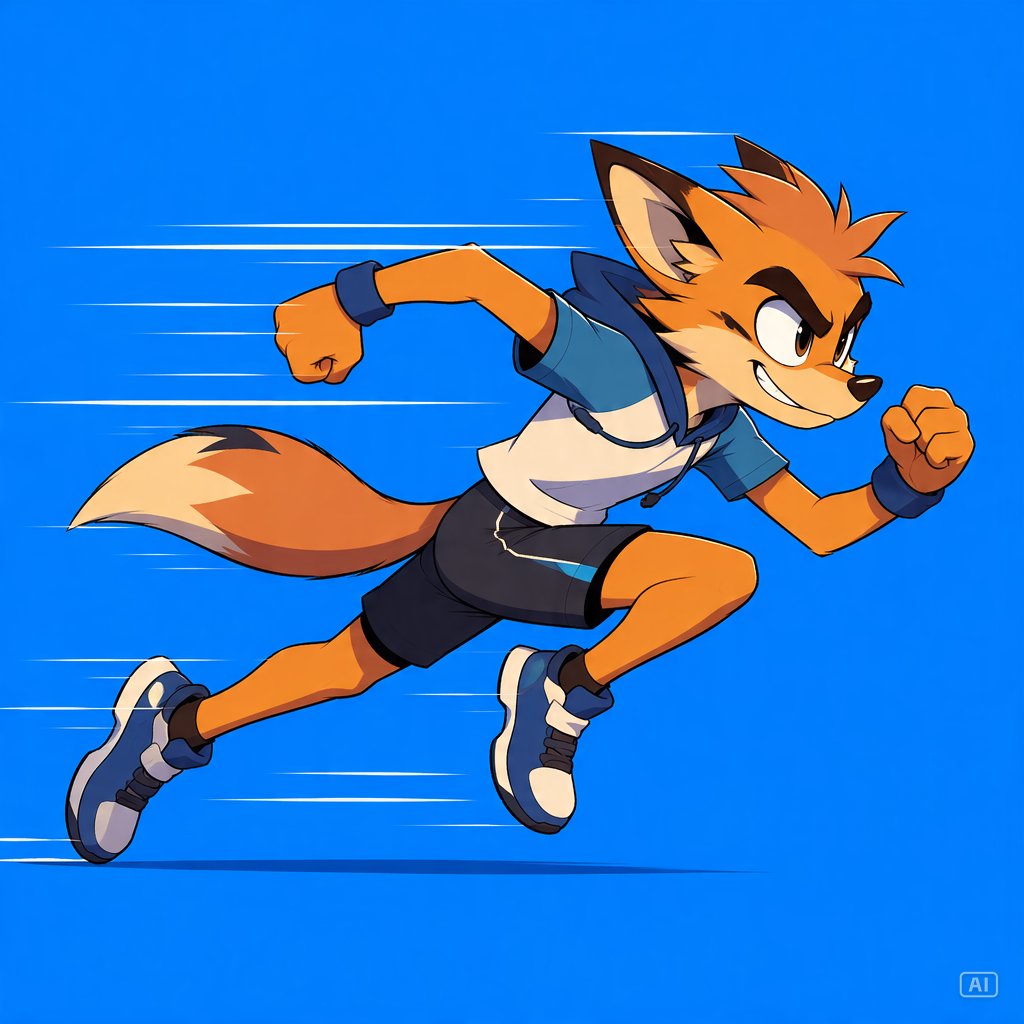 Running pose character reference generated by Pippit