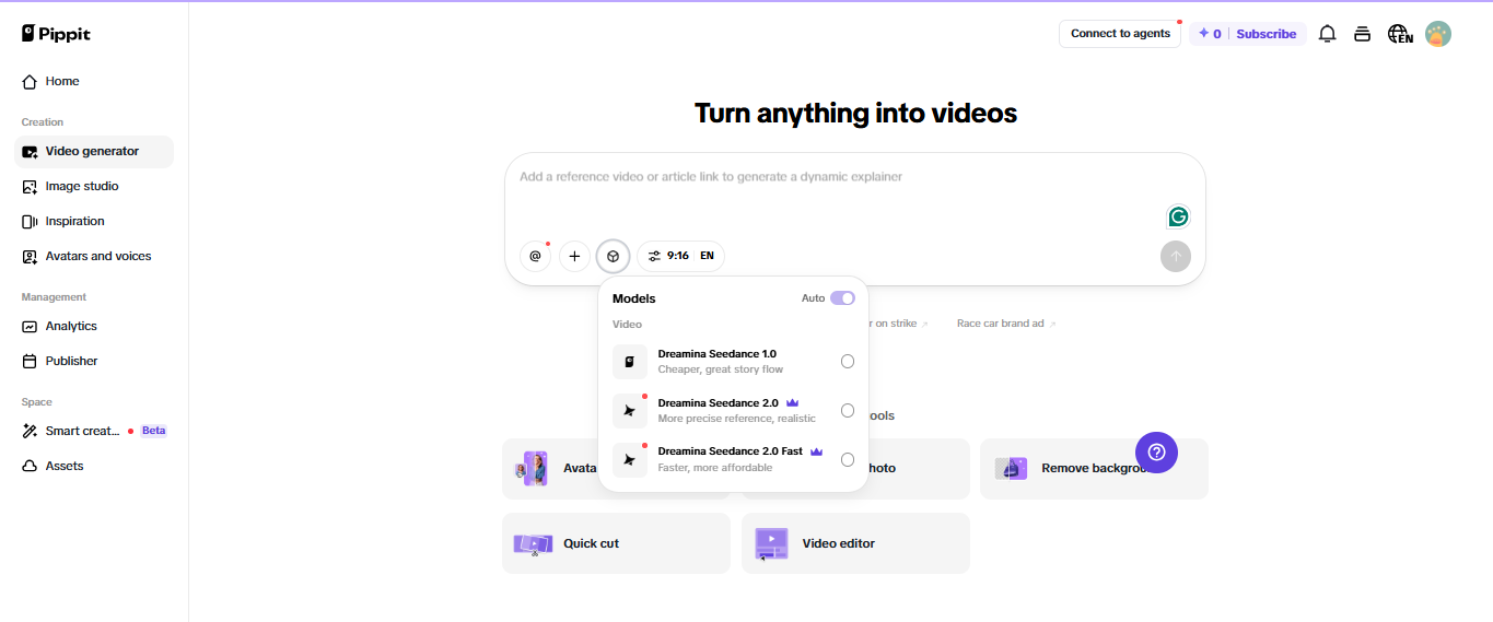 Open the Video Generator