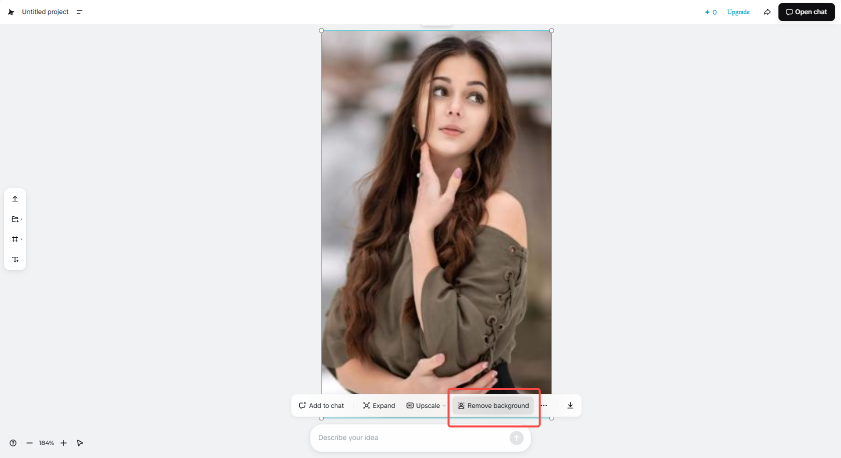 Haga clic en la opción eliminar fondo