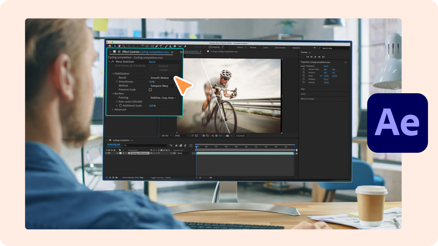Effectsin jälkeen stabiloi materiaalia