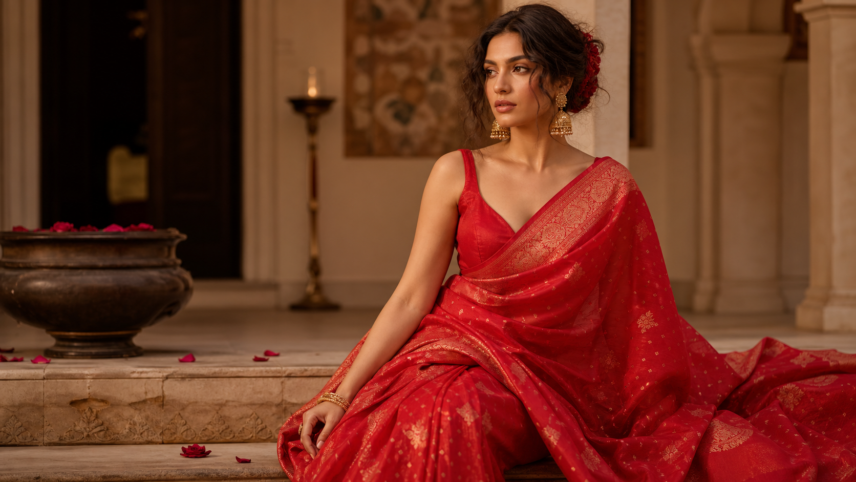 Red Saree Prompts representative image