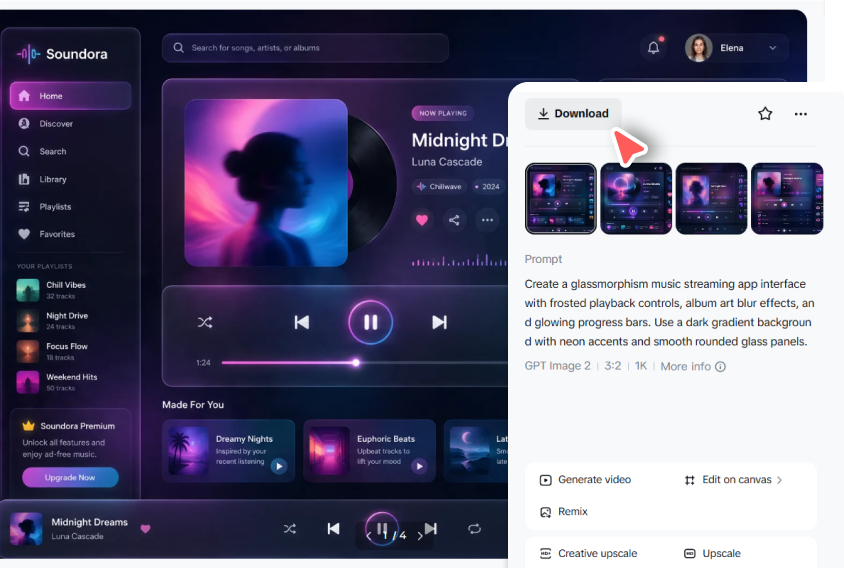 Refine and export your final glass UI design
