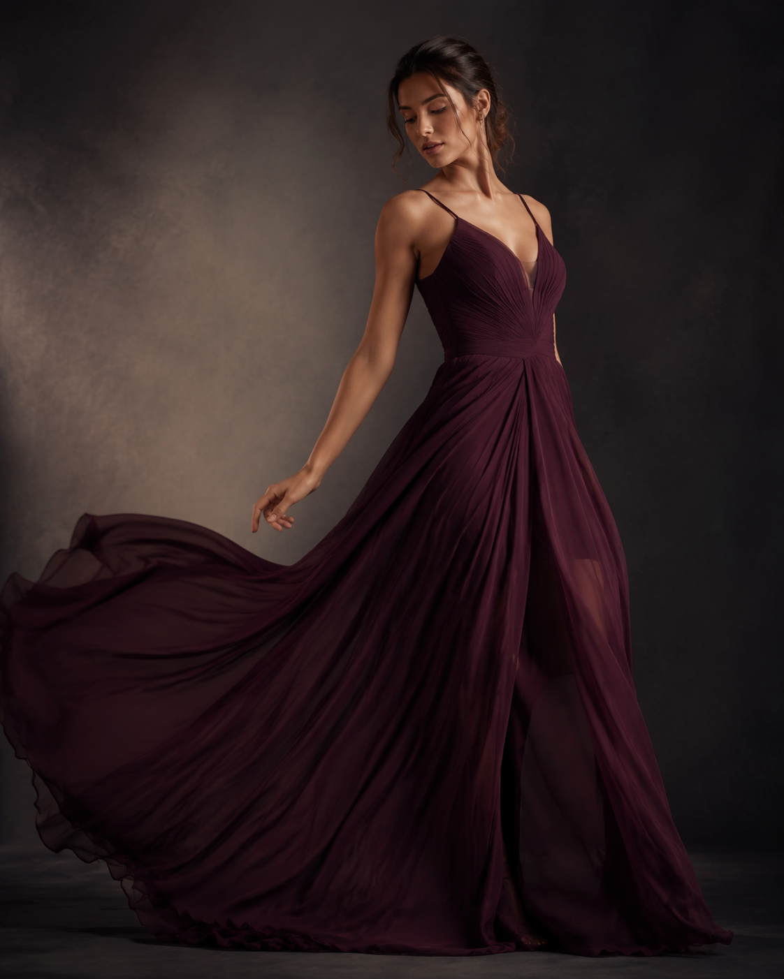 Dreamina AI dress prompt prompt example 1: Elegant Satin Dress