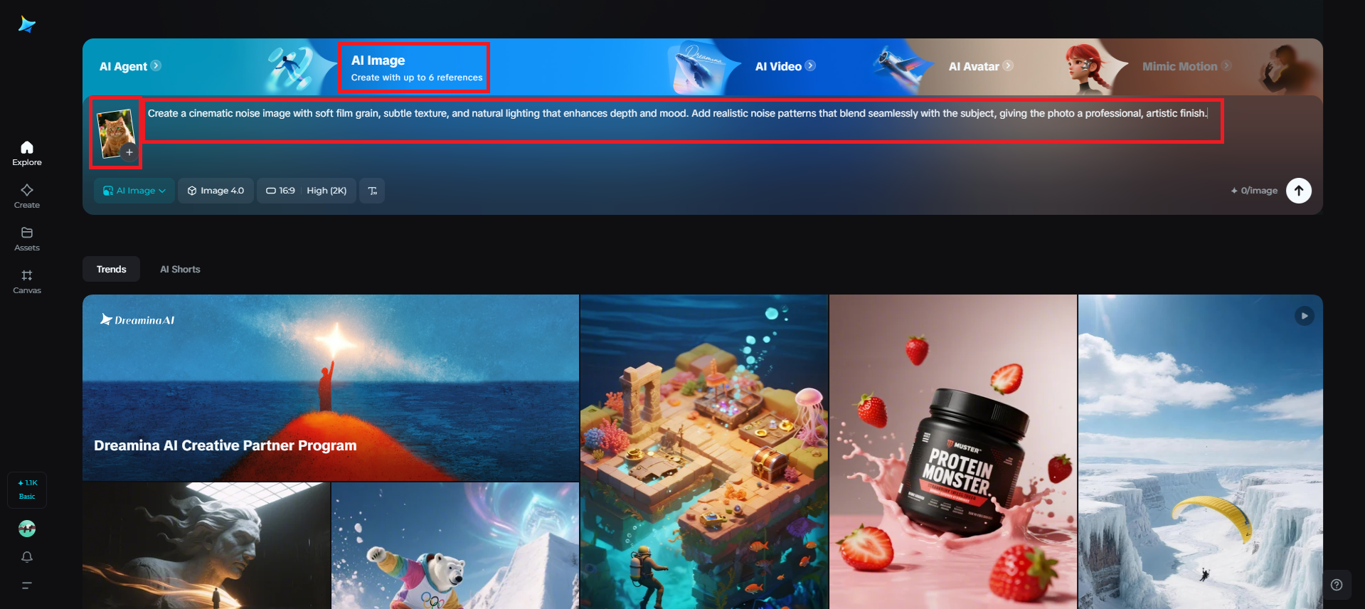 Laden Sie Ihr Referenzbild hoch und fügen Sie einen Hinweis hinzu