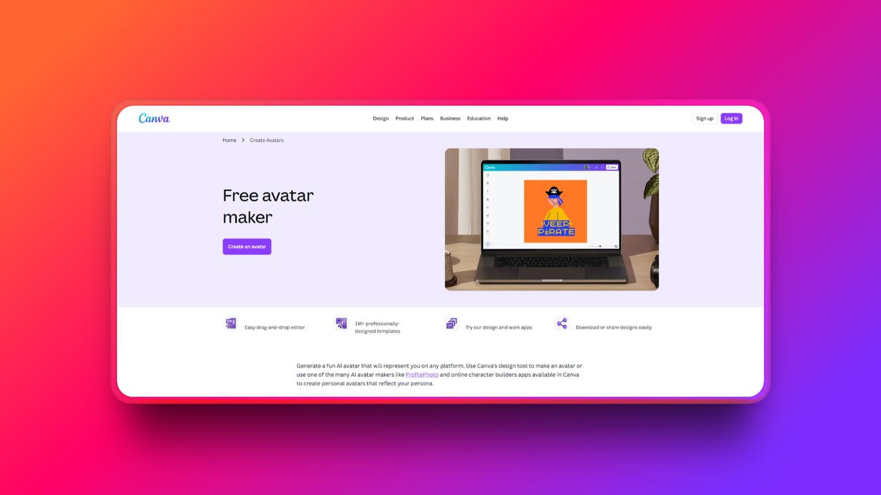 Generatore di avatar AI di Canva
