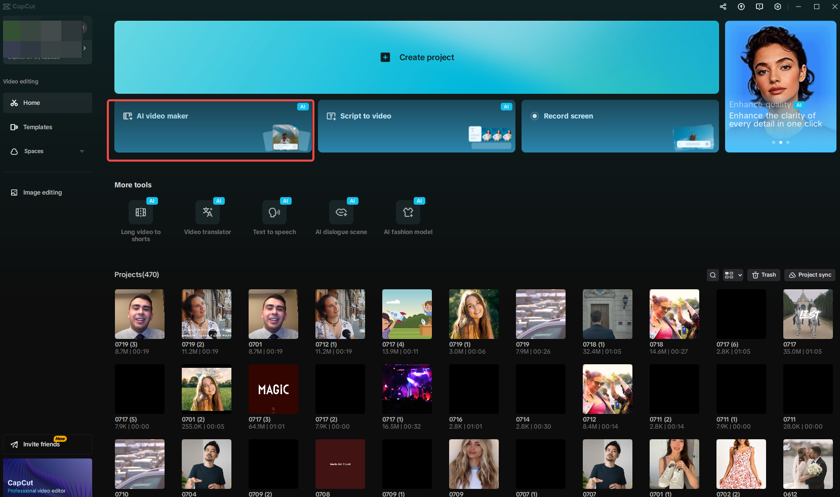 เข้าถึงเครื่องมือสร้างวิดีโอ AI ใน CapCut