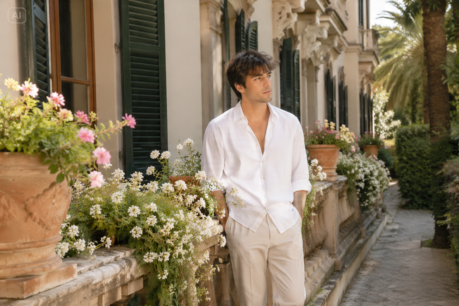 Dreamy Villa Balcony Boy Portrait