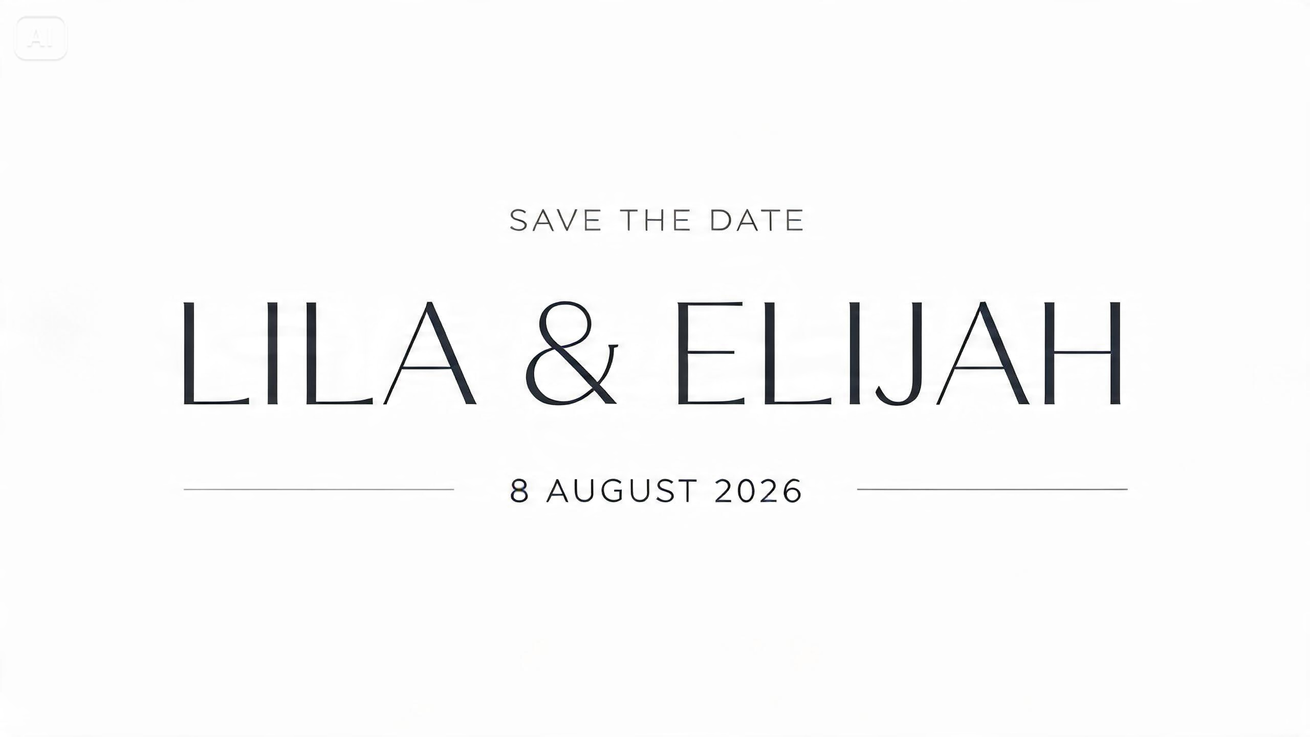 Prompt for modern minimalist save the date card