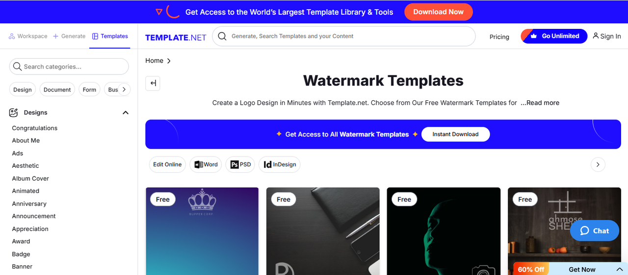 Gumawa ng watermark saTemplate.net