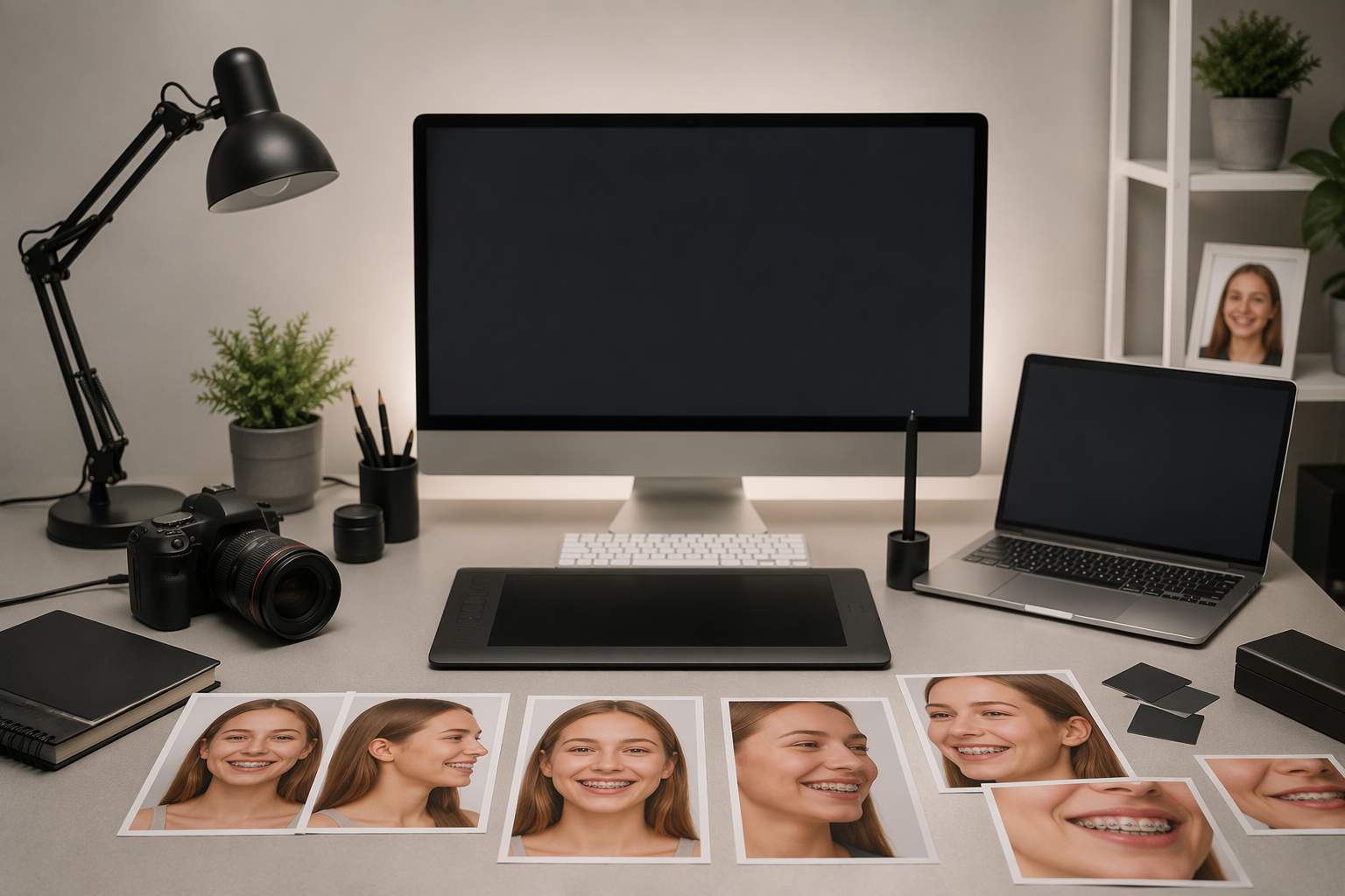 Dreamina remove braces from photo prompt example 3: Soft Daylight Retouch