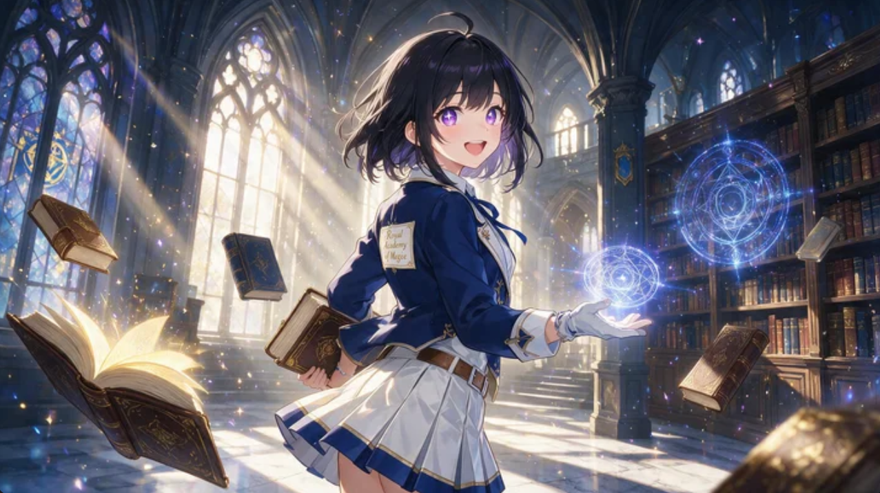 Prompt for a magical school anime