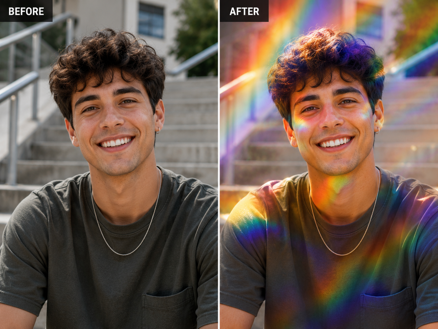 Prompt for a rainbow portrait 