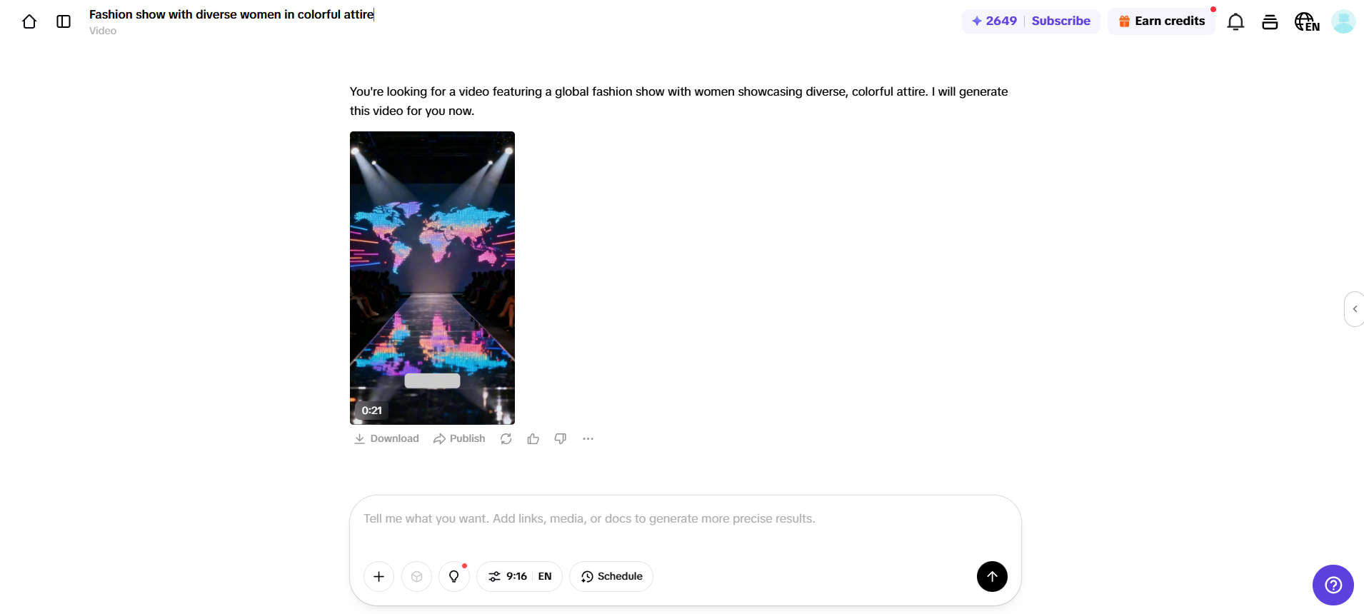 AI genereert video
