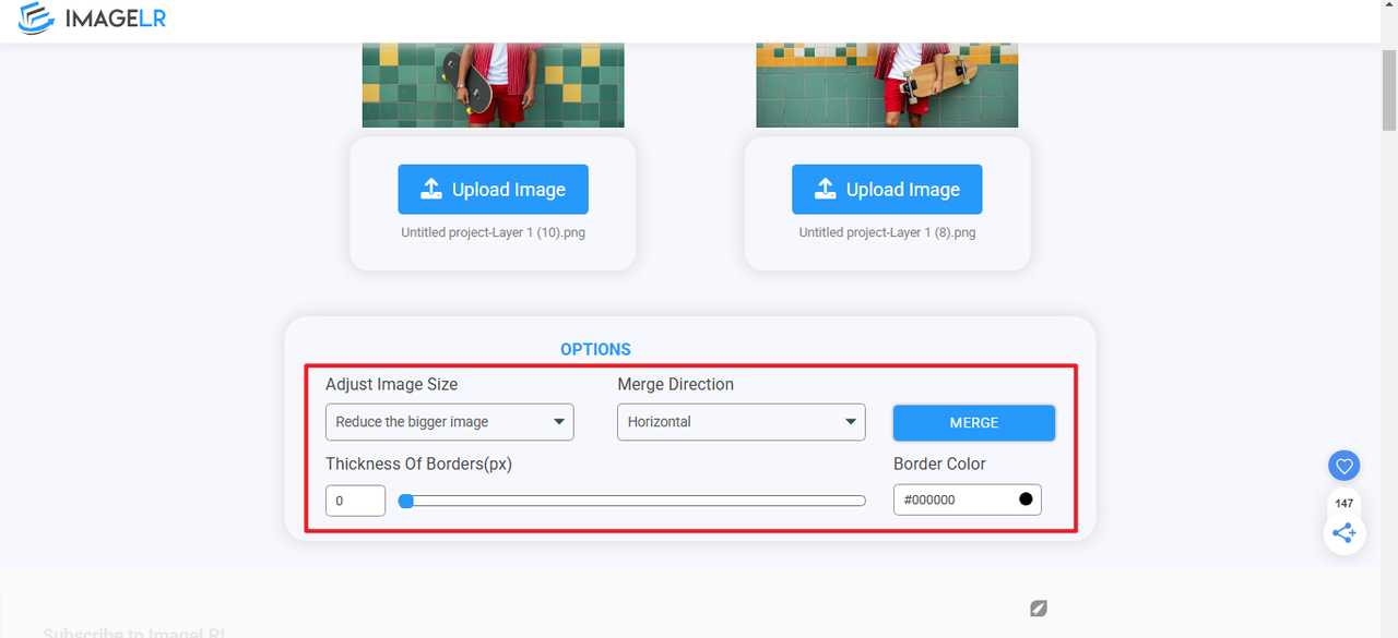 Add 2 pictures together online