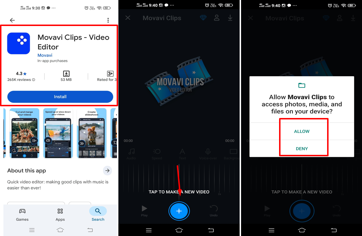 Nagda-download ng opisyal na Movavi video editor sa mobile